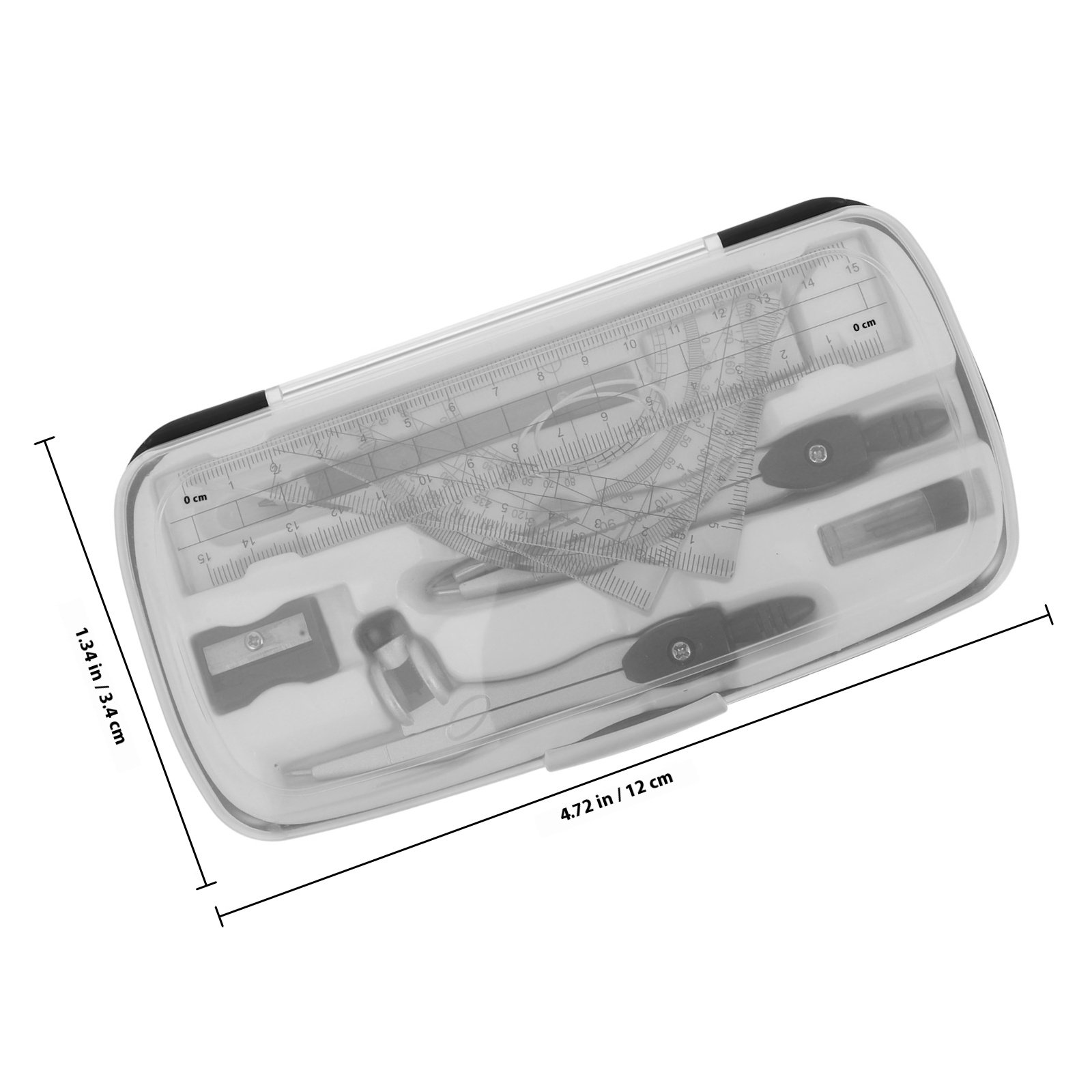 1SET Geometry Protractor Ruler - Compass Geometry Set review and price