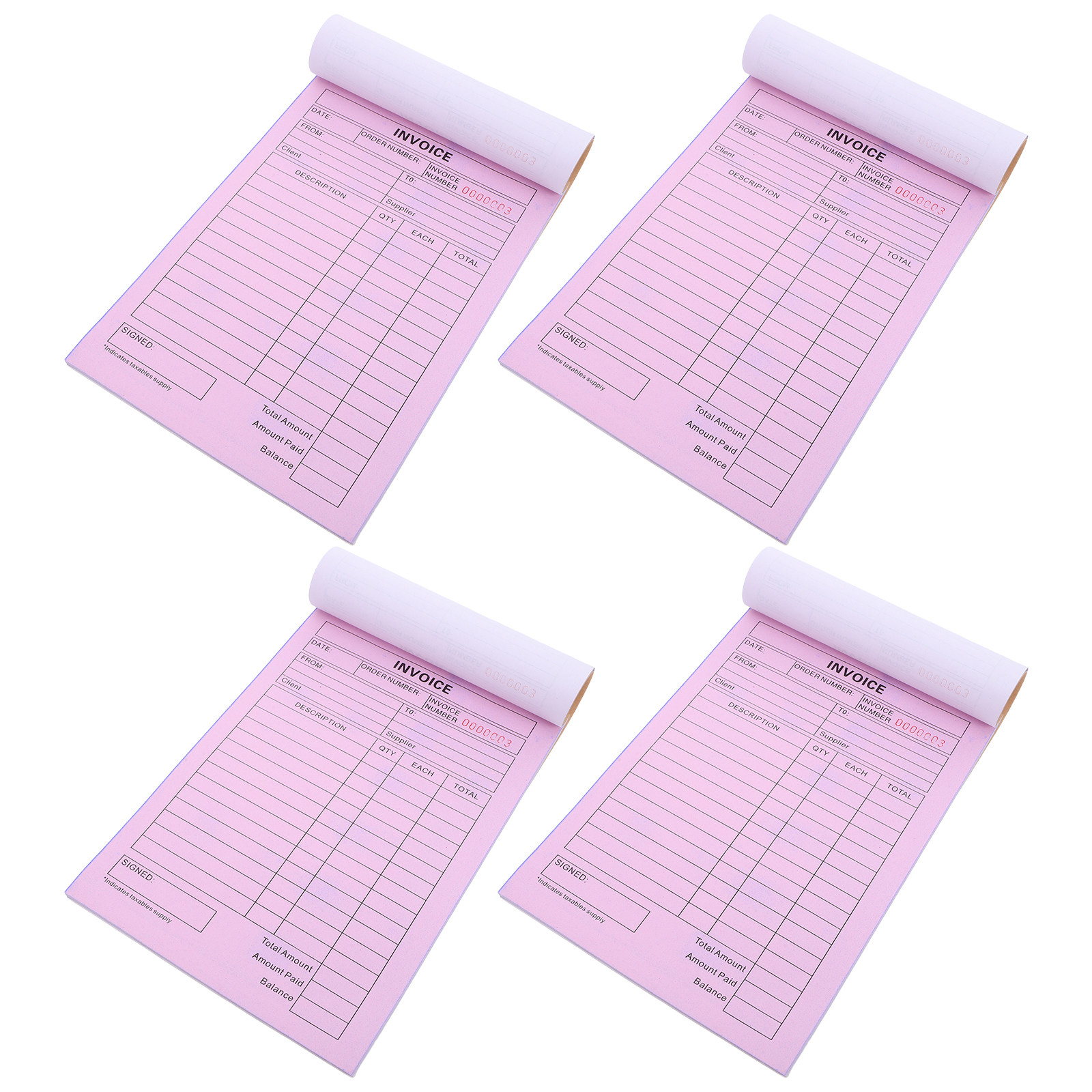 4 pcs Business Invoice Receipt - Carbon Copy Book review and price